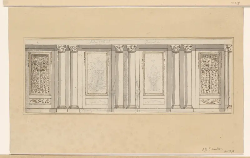 Ontwerp voor een wanddecoratie Wall Art by A.J. Schouten (1775-1849) - High-Resolution Digital Print