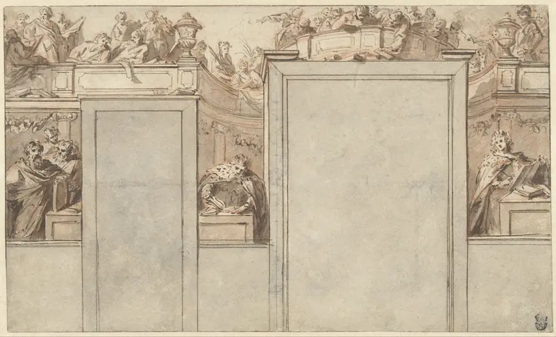 Ontwerp voor een wandschildering in de pastorie van de Mozes en Aaron-kerk Wall Art by Jacob de Wit - High-Resolution Digital Print