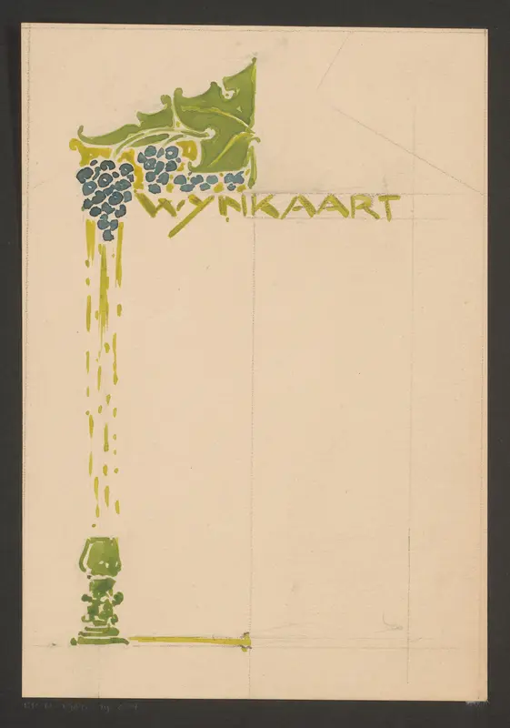 Ontwerp voor een wijnkaart Wall Art by Reinier Willem Petrus de Vries (1874-1953) - High-Resolution Digital Print