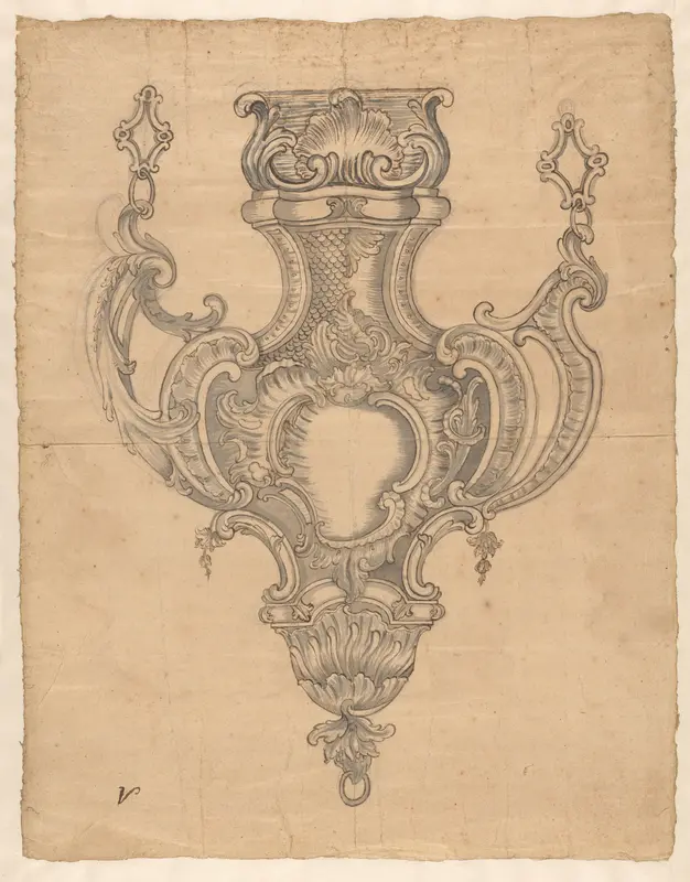 Ontwerp voor een zilveren kerklamp Wall Art by anonymous - High-Resolution Digital Print