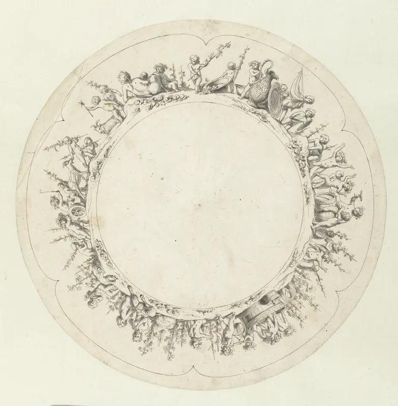 Ontwerp voor een zilveren schaal Wall Art by Salomon de Bray - High-Resolution Digital Print