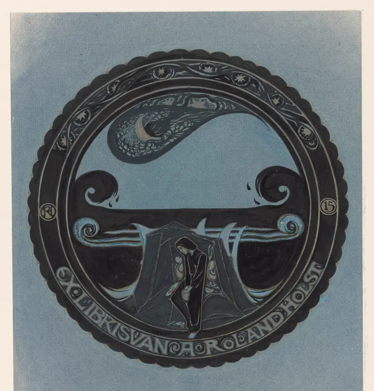 Ontwerp voor ex libris van A. Roland Holst Wall Art by Richard Nicolaüs Roland Holst - High-Resolution Digital Print
