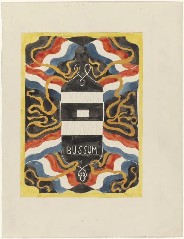 Ontwerp voor ex libris van ingenieur J. Kouwer te Bussum Wall Art by Carel Adolph Lion Cachet - High-Resolution Digital Print