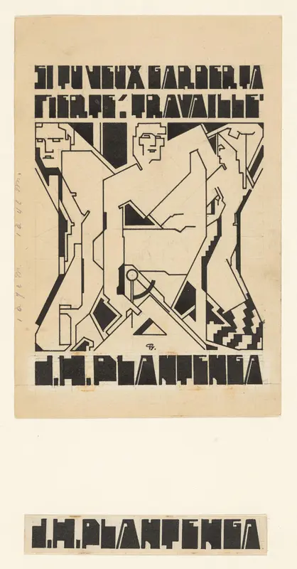 Ontwerp voor ex libris van J.H. Plantenga Wall Art by Unknown - High-Resolution Digital Print