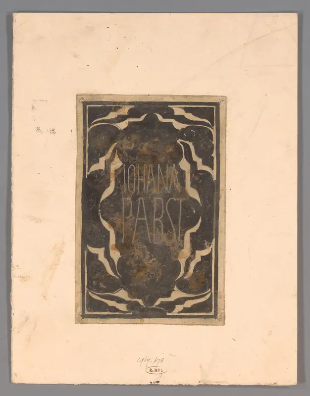 Ontwerp voor ex libris van Johanna Pabst Wall Art by Carel Adolph Lion Cachet - High-Resolution Digital Print