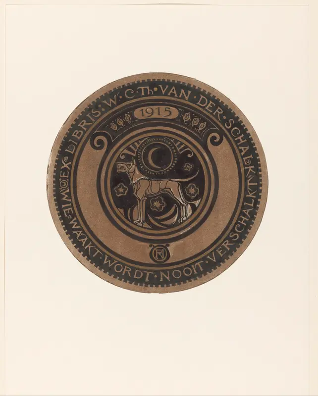 Ontwerp voor ex libris van W.C.Th. van der Schalk Wall Art by Richard Nicolaüs Roland Holst - High-Resolution Digital Print