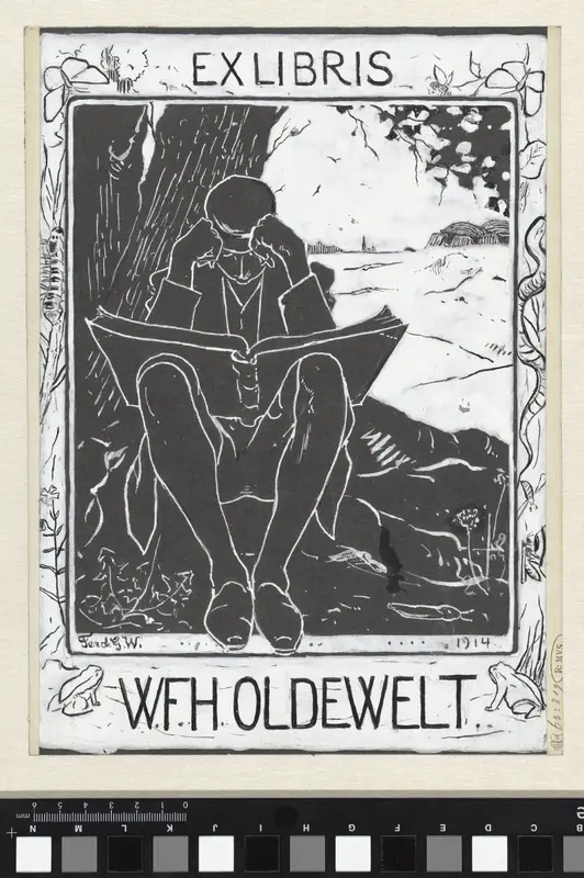 Ontwerp voor ex libris van W.F.H. Oldewelt Wall Art by Ferdinand Oldewelt - High-Resolution Digital Print