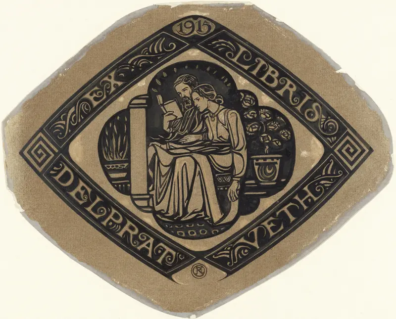 Ontwerp voor ex libris voor D.A. Delprath-Veth Wall Art by Richard Nicolaüs Roland Holst - High-Resolution Digital Print
