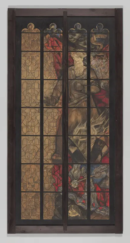 Ontwerp voor het bovenste gedeelte van een raam in het Noordertransept in de Dom te Utrecht Wall Art by Richard Nicolaüs Roland Holst - High-Resolution Digital Print