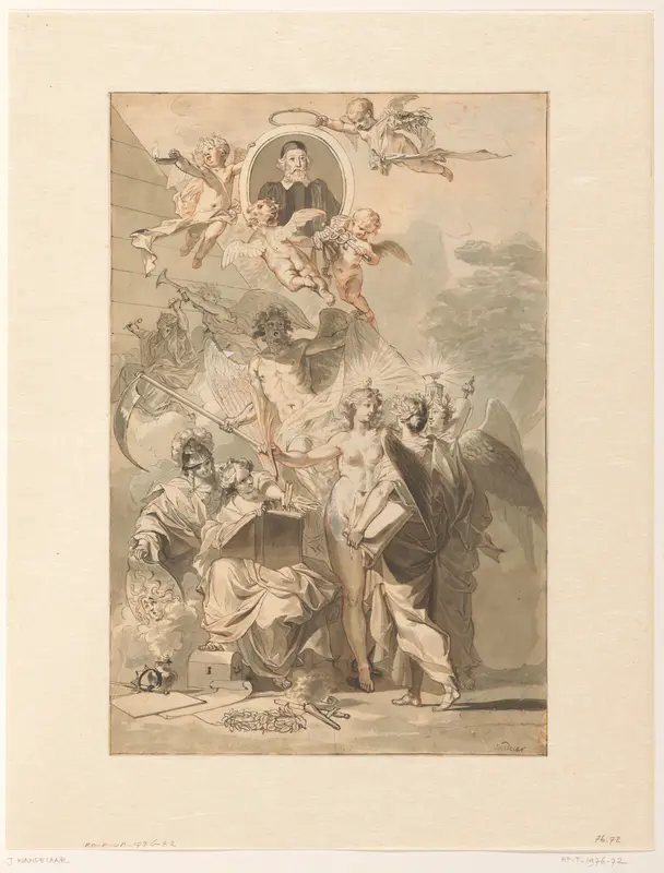 Ontwerp voor het frontispice van Edward Simson, Chronicon Catholicon Wall Art by Unknown - High-Resolution Digital Print