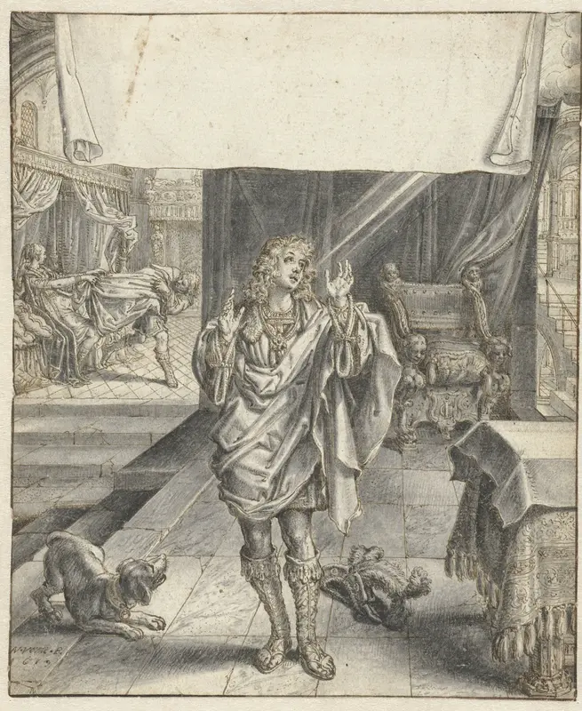 Ontwerp voor het frontispice van Jacob Cats, Self-Strijt Wall Art by Adriaen Pietersz van de Venne - High-Resolution Digital Print