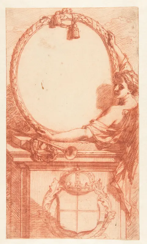 Ontwerp voor het kader rond een portret van Hendrik VIII Wall Art by Adriaen van der Werff - High-Resolution Digital Print