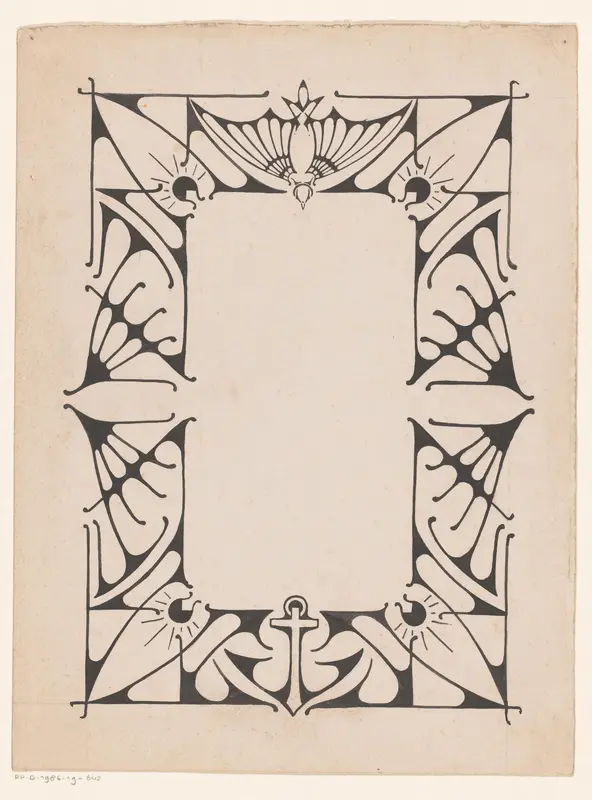 Ontwerp voor het opdrachtblad van: W. Zaalberg, De rots waarop wij bouwen, 1899 Wall Art by Reinier Willem Petrus de Vries (1874-1953) - High-Resolution Digital Print