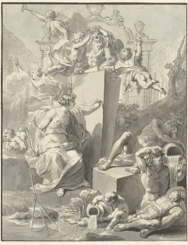 Ontwerp voor het titelblad van W. van der Hoeven, Westermeer, 1721 Wall Art by Unknown - High-Resolution Digital Print