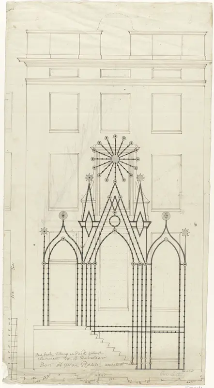 Ontwerp voor illuminatie bij het huis van burgemeester Hasselaer te Amsterdam, 1788 Wall Art by Unknown - High-Resolution Digital Print