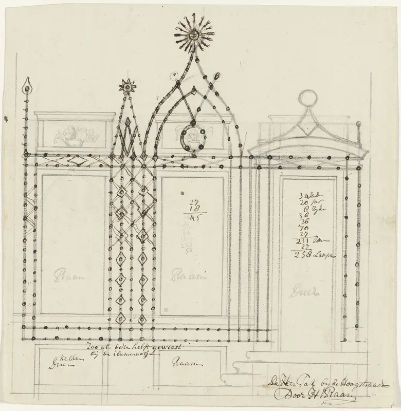 Ontwerp voor illuminatie van het huis van de heer Tak te Amsterdam, 1788 Wall Art by Unknown - High-Resolution Digital Print