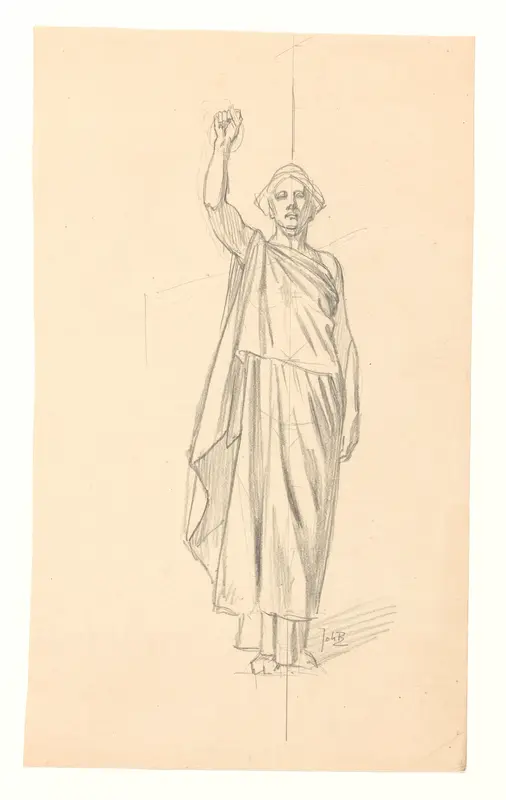 Ontwerp voor illustratie in De Amsterdammer: Justitia (28 Augustus 1920) Wall Art by Johan Braakensiek - High-Resolution Digital Print
