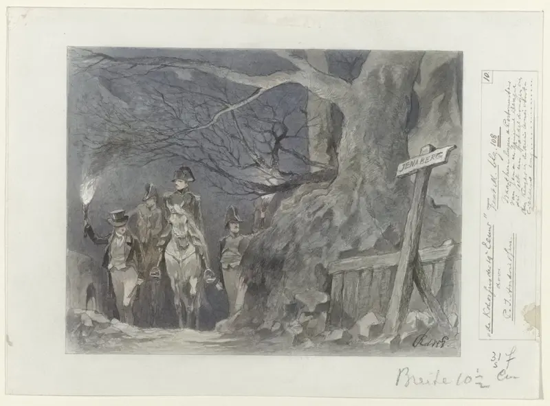 Ontwerp voor illustratie voor De Kolossus der Negentiende Eeuw door P.J. Andriessen (Textill., blz. 108); scène uit het leven van Napoleon Wall Art by George Lodewijk de Wetstein Pfister - High-Resolution Digital Print