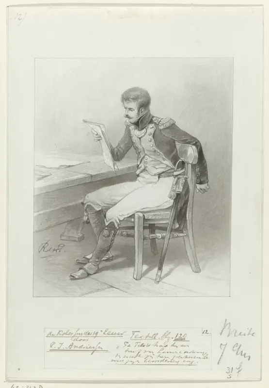 Ontwerp voor illustratie voor De Kolossus der Negentiende Eeuw door P.J. Andriessen (Textill., blz. 129); scène uit het leven van Napoleon Wall Art by George Lodewijk de Wetstein Pfister - High-Resolution Digital Print