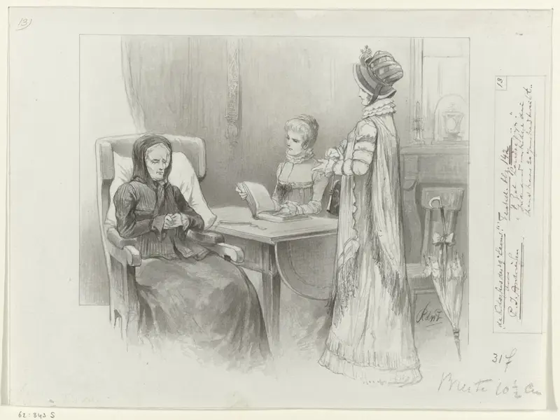Ontwerp voor illustratie voor De Kolossus der Negentiende Eeuw door P.J. Andriessen (Textill., blz. 142); scène uit het leven van Napoleon Wall Art by George Lodewijk de Wetstein Pfister - High-Resolution Digital Print