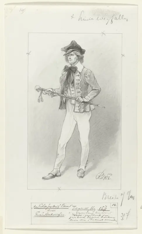 Ontwerp voor illustratie voor De Kolossus der Negentiende Eeuw door P.J. Andriessen (Textill., blz. 157); scène uit het leven van Napoleon Wall Art by George Lodewijk de Wetstein Pfister - High-Resolution Digital Print