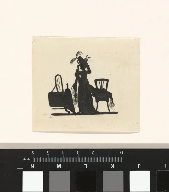Ontwerp voor illustratie voor In Holland staat een huis: silhouet van de vrouw voor de spiegel Wall Art by Nelly Bodenheim - High-Resolution Digital Print