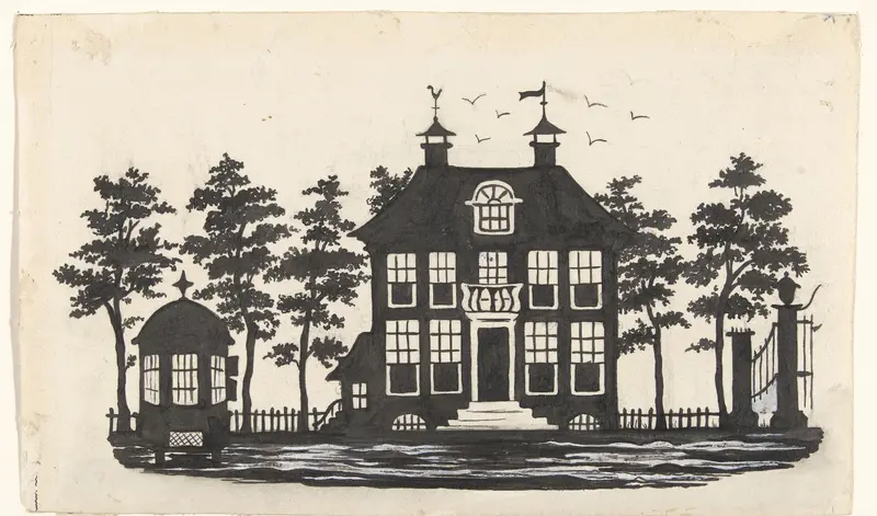 Ontwerp voor In Holland staat een Huis: silhouet van een huis Wall Art by Nelly Bodenheim - High-Resolution Digital Print
