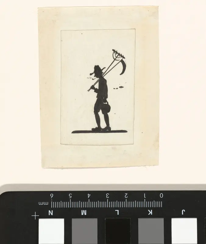 Ontwerp voor In Holland staat een Huis: silhouet van een tuinman Wall Art by Nelly Bodenheim - High-Resolution Digital Print