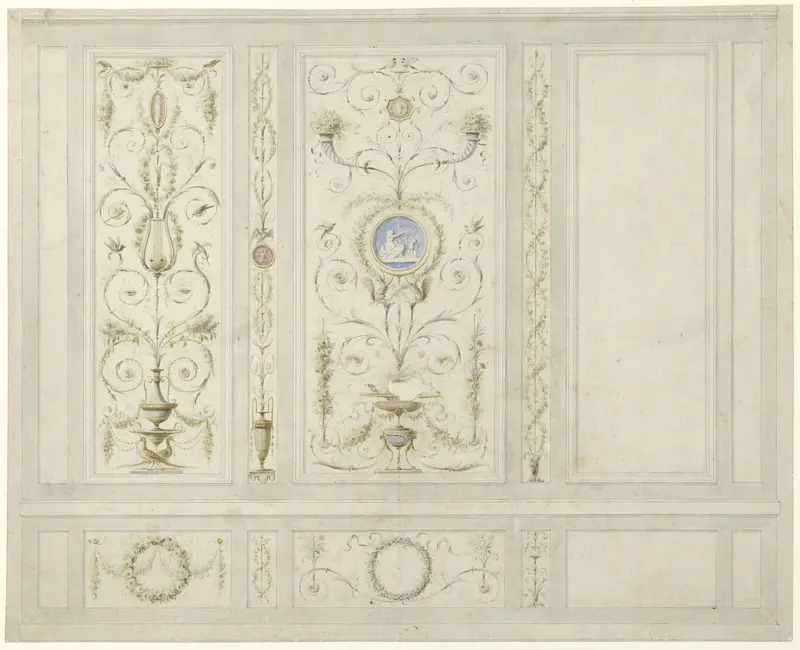 Ontwerp voor kamerversiering: twee ornamentale panelen Wall Art by Abraham Meertens - High-Resolution Digital Print