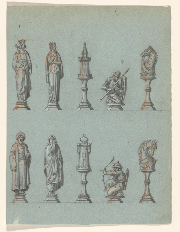 Ontwerp voor schaakstukken Wall Art by anonymous - High-Resolution Digital Print