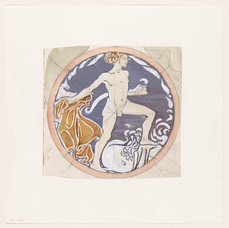 Ontwerp voor schildering Algemene Nederlandsche Diamantbewerkersbond: Vrijheid Wall Art by Richard Nicolaüs Roland Holst - High-Resolution Digital Print