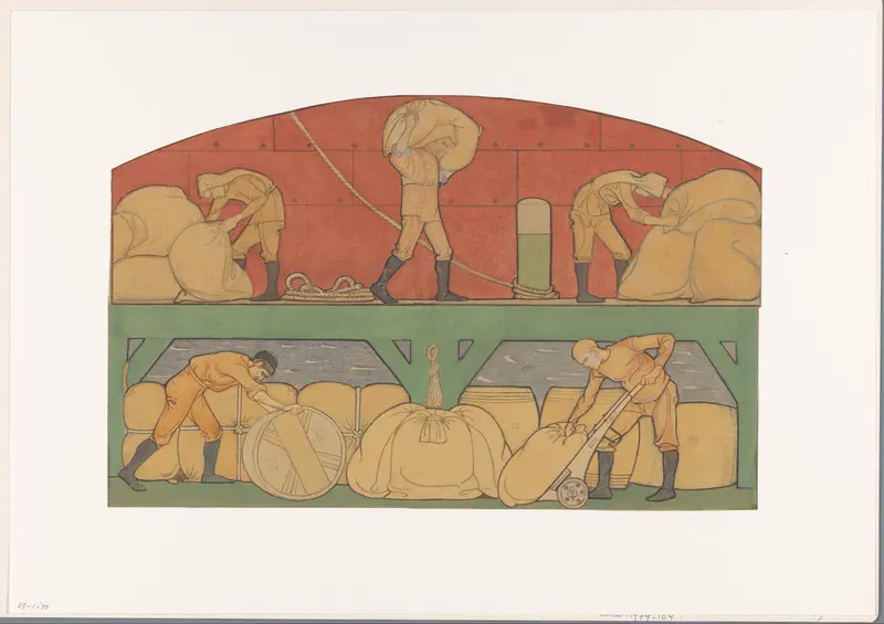 Ontwerp voor schildering in de beurs van Berlage: De Handel Wall Art by Richard Nicolaüs Roland Holst - High-Resolution Digital Print