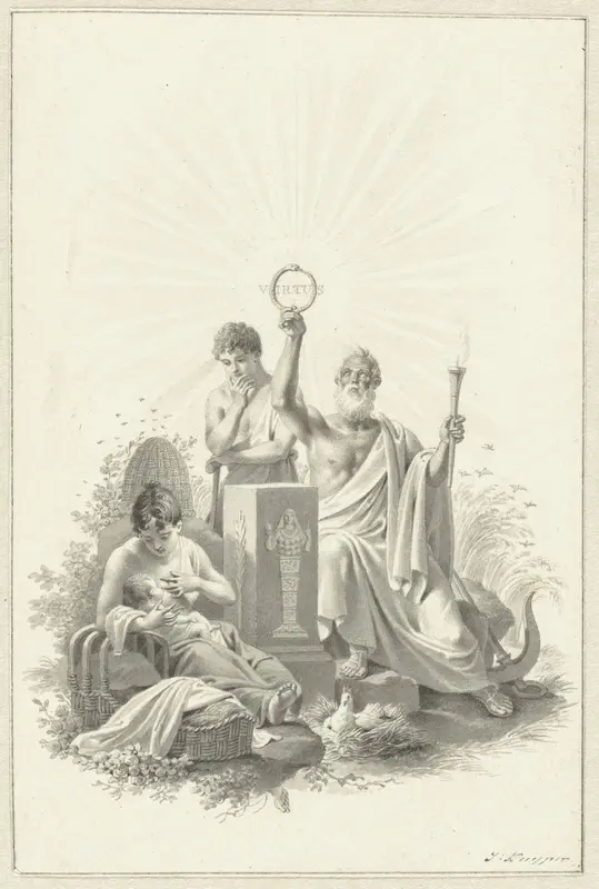 Ontwerp voor titelblad voor W. Bilderdijk De Mensch, 1807 Wall Art by Jacques Kuyper - High-Resolution Digital Print