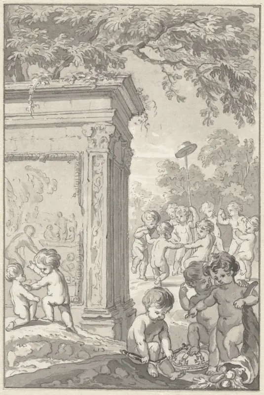 Ontwerp voor titelpagina voor: Aloude Staat der Verenigde Nederlanden Wall Art by Engelbertus Matthias Engelberts - High-Resolution Digital Print