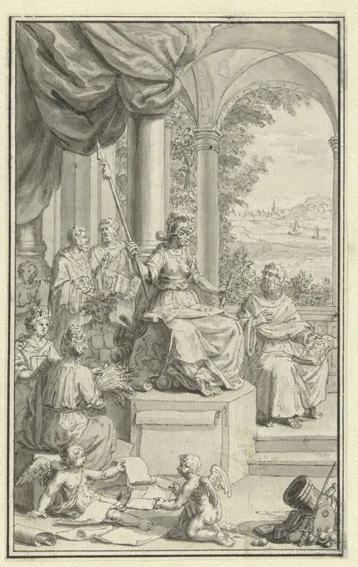 Ontwerp voor titelpagina voor Tegenwoordige Staat der Vereenigde Nederlanden, deel II Wall Art by Jan Caspar Philips - High-Resolution Digital Print