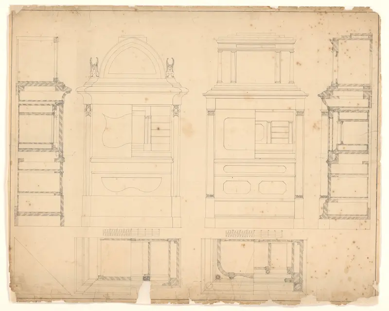 Ontwerp voor twee secretaires Wall Art by Carl Friedrich Thiele - High-Resolution Digital Print