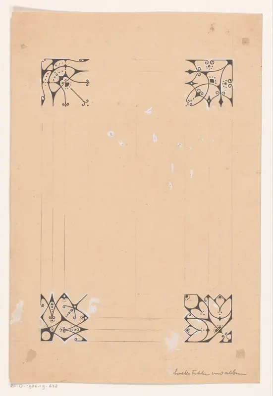 Ontwerp voor vier hoekdecoraties voor Elsevier's Geïllustreerd Maandschrift Wall Art by Reinier Willem Petrus de Vries (1874-1953) - High-Resolution Digital Print