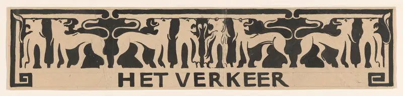 Ontwerp voor vignet in het gedenkboek voor koningin Wilhelmina uit 1923: Het Verkeer Wall Art by Carel Adolph Lion Cachet - High-Resolution Digital Print