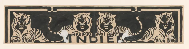 Ontwerp voor vignet in het gedenkboek voor koningin Wilhelmina uit 1923: Indie Wall Art by Carel Adolph Lion Cachet - High-Resolution Digital Print
