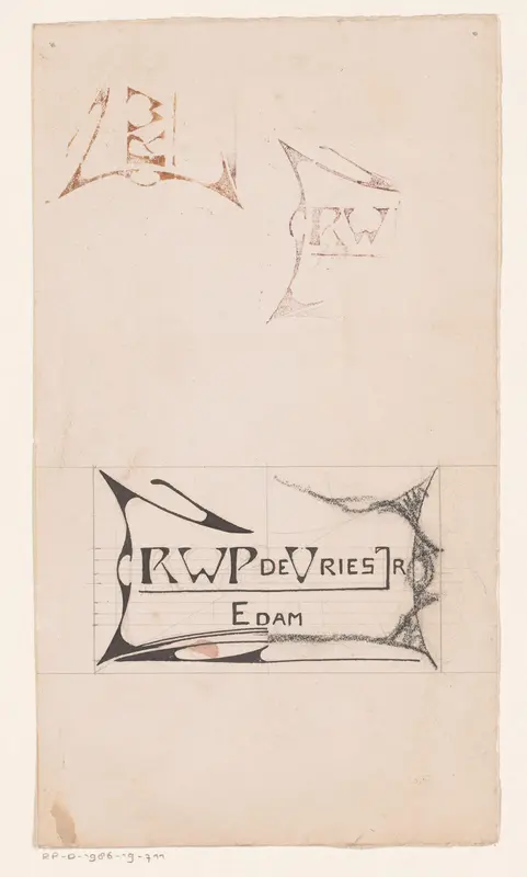 Ontwerp voor vignet R.W.P. de Vries Jr. Edam Wall Art by Reinier Willem Petrus de Vries (1874-1953) - High-Resolution Digital Print