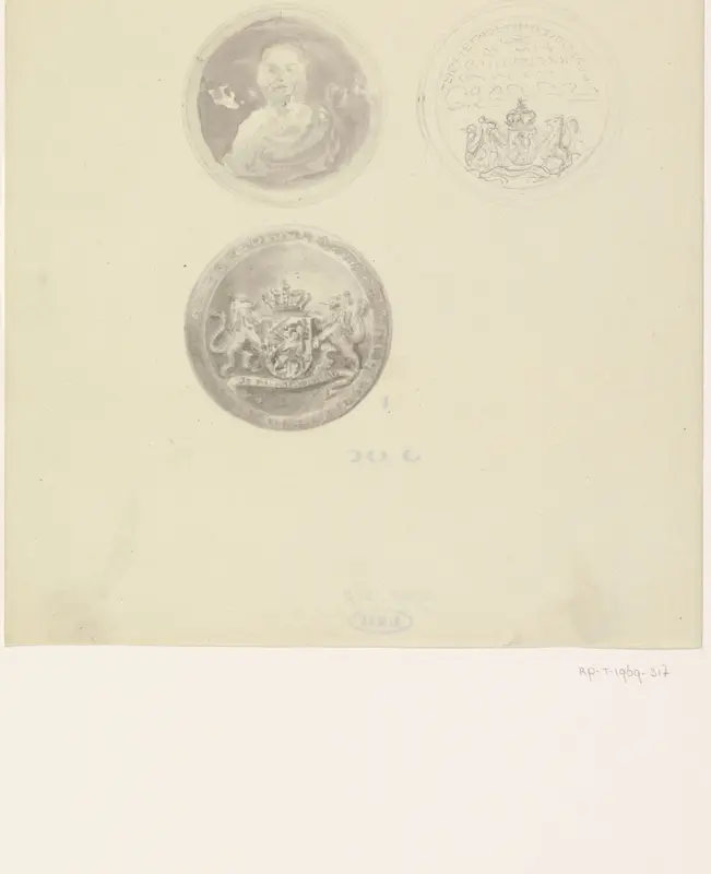 Ontwerpen voor een penning Wall Art by Carel Adolph Lion Cachet - High-Resolution Digital Print