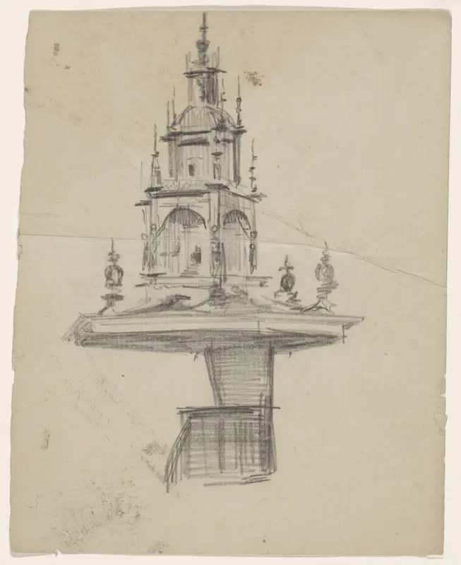 Ontwerpen voor een preekstoel (voor de Nieuwe Kerk?) Wall Art by Carel Adolph Lion Cachet - High-Resolution Digital Print