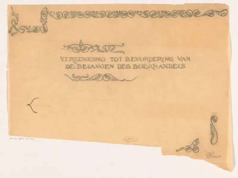 Ontwerpen voor randdecoratie en tekst van een oorkonde voor J.W. Enschedé Wall Art by Reinier Willem Petrus de Vries (1874-1953) - High-Resolution Digital Print
