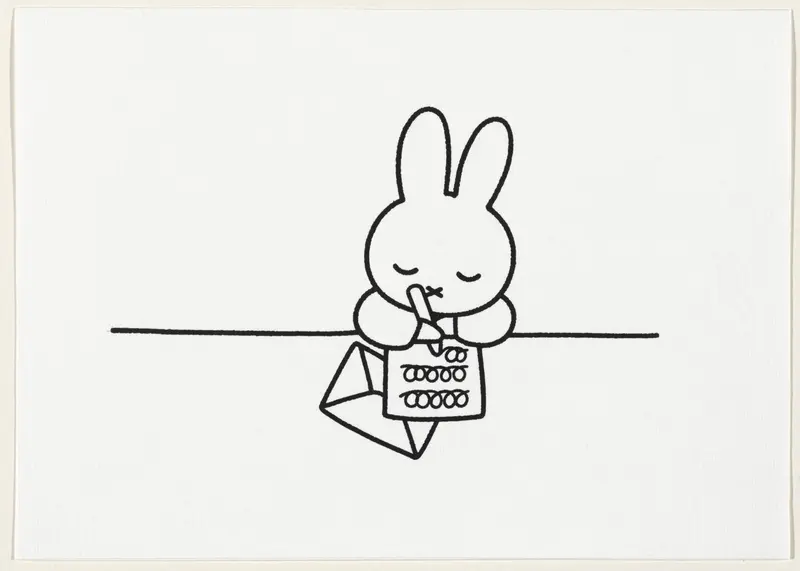 Ontwerpstadia voor de brief van nijntje Wall Art by Dick Bruna - High-Resolution Digital Print