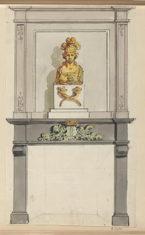 Ontwerptekening voor een schouw Wall Art by Abraham van Strij (I) - High-Resolution Digital Print