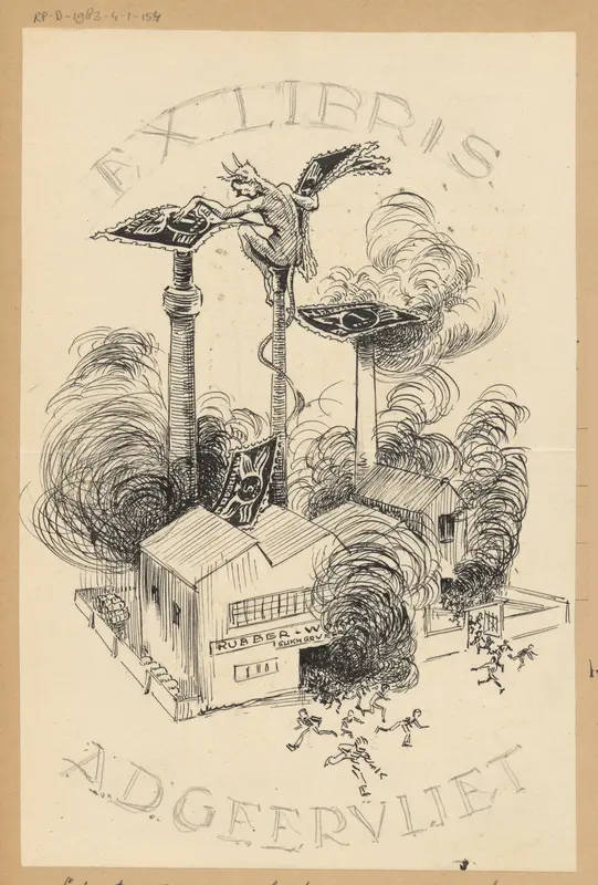 Ontwerptekening voor ex libris van A.D. Geervliet Wall Art by Otto Verhagen (I) - High-Resolution Digital Print