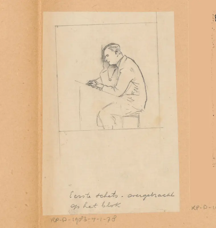 Ontwerptekening voor ex libris van Otto Verhagen Wall Art by Otto Verhagen (I) - High-Resolution Digital Print