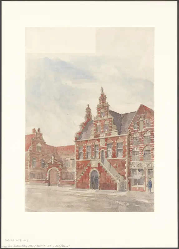 Onuitgevoerd ontwerp voor Oud Holland, onderdeel van de Wereldtentoonstelling voor het Hotel- en Reiswezen 1895 Wall Art by Unknown - High-Resolution Digital Print
