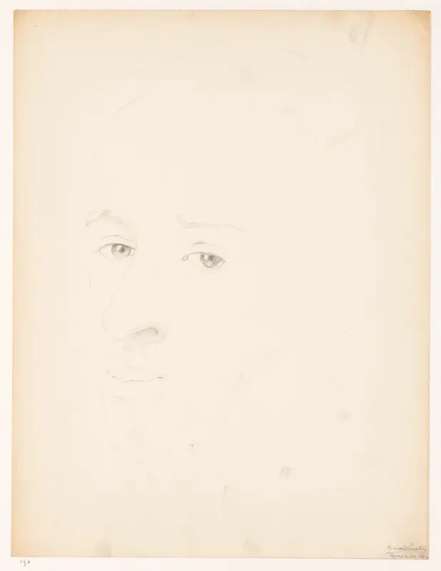 Onvoltooid zelfportret, voorjaar 1942 Wall Art by Cor van Teeseling - High-Resolution Digital Print