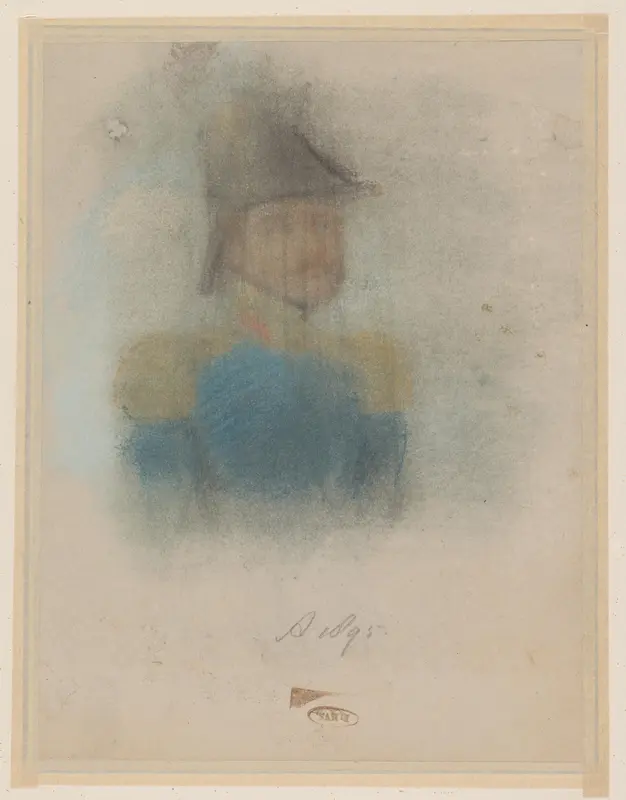 Onvoltooide en afgekeurde schets voor een portret van officier Wall Art by Jacob Joseph Eeckhout - High-Resolution Digital Print